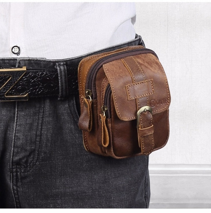 Vintage Casual Genuine Leather Money Belt Pouch Chest Bag for Men  -  GeraldBlack.com