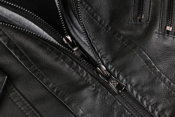 Vintage Casual Men's Synthetic Leather Multi Pockets Motorcycle Biker Jackets - SolaceConnect.com