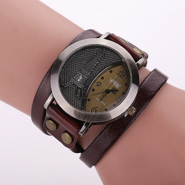 Vintage Casual Tower Genuine Leather Bracelet Watches for Women  -  GeraldBlack.com