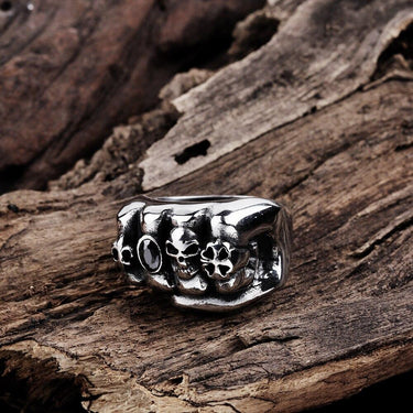Vintage Classic Fashion Men's Stainless Steel Gothic Skull Soldier Punk Ring - SolaceConnect.com