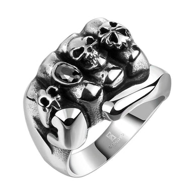 Vintage Classic Fashion Men's Stainless Steel Gothic Skull Soldier Punk Ring  -  GeraldBlack.com