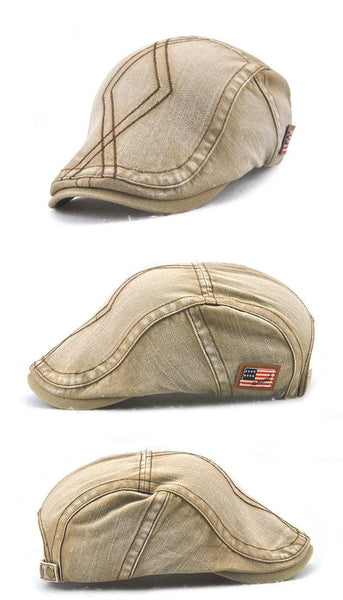 Vintage Cotton Duckbill Visor Beret Flat Hat Caps for Men & Women - SolaceConnect.com