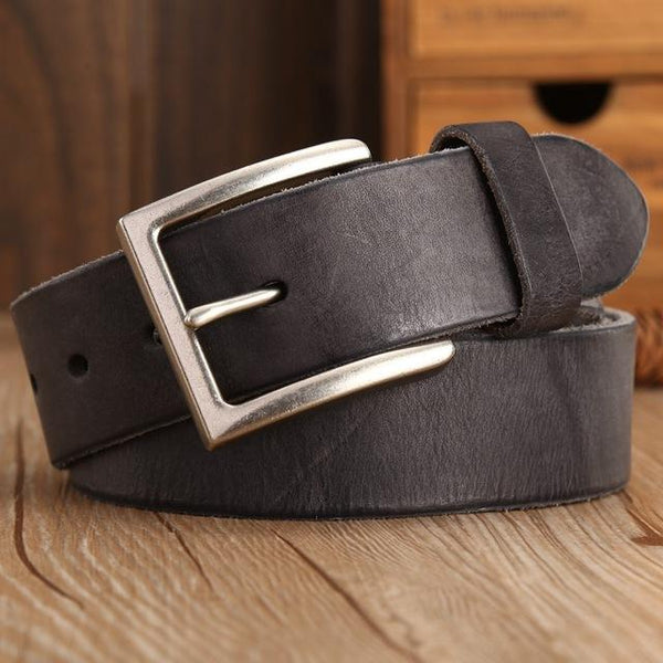 Vintage Cowboys 100% Real Full Grain Brown Genuine Leather Designer Belt - SolaceConnect.com