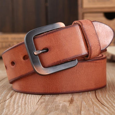 Vintage Cowboys 100% Real Full Grain Brown Genuine Leather Designer Belt - SolaceConnect.com