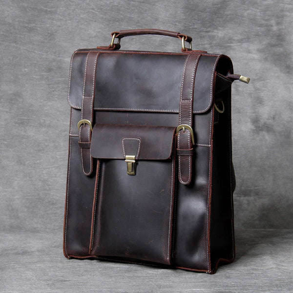 Vintage Designer Handmade Cowhide Leather Laptop Backpack for Men  -  GeraldBlack.com