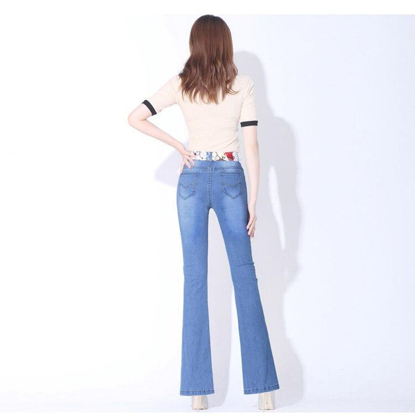 Jeans For Women Wide Legs Flare Casual Loose Denim Pants Vintage Directly Canister Female Trousers - SolaceConnect.com