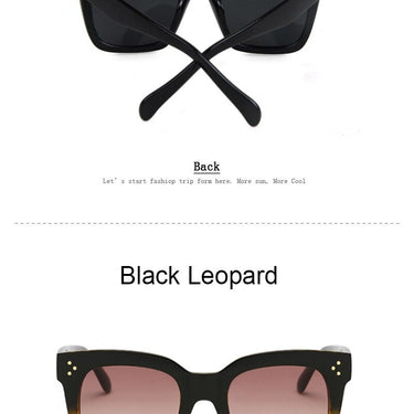 Vintage Fashion Big Square Frame Designer Gradient Sunglasses for Women  -  GeraldBlack.com