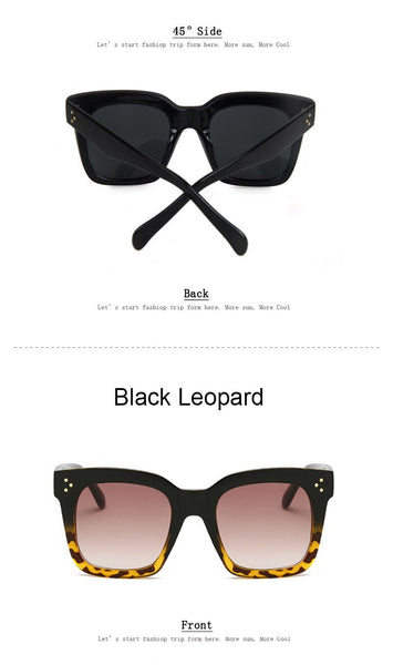 Vintage Fashion Big Square Frame Designer Gradient Sunglasses for Women  -  GeraldBlack.com