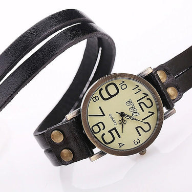 Vintage Fashion Cow Leather Bracelet Style Quartz Watches for Women  -  GeraldBlack.com
