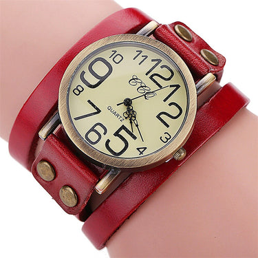Vintage Fashion Cow Leather Bracelet Style Quartz Watches for Women  -  GeraldBlack.com