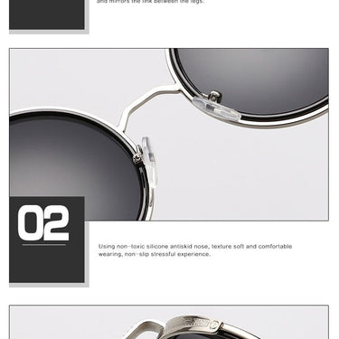 Vintage Fashion Round Metal Frame Gothic Steampunk Unisex Sunglasses  -  GeraldBlack.com