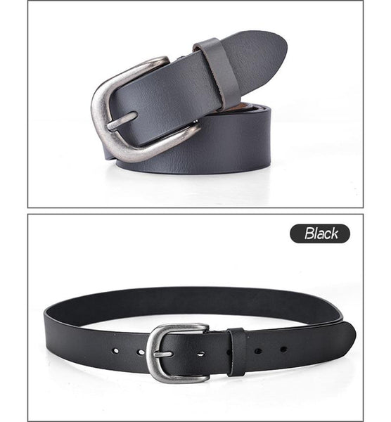 Vintage Fashion Women's Genuine Leather Straps Pin Buckle Waistband Belt - SolaceConnect.com