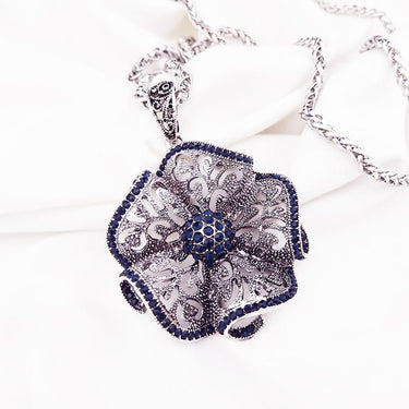 Vintage Flower Pendant Long Necklace for Women - Fashion Jewelry Necklaces - SolaceConnect.com