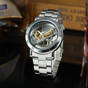 Vintage Gold Hollow Automatic Mechanical Luxury Skeleton Watches for Men - SolaceConnect.com