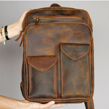 Vintage Handmade Genuine Leather Laptop School Book Backpacks for Men  -  GeraldBlack.com