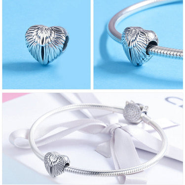 Vintage Heart Beads Alloy Metal Angel Wings Charm Pendant Girl Snake Bracelet DIY Making Fashion Jewelry Set  -  GeraldBlack.com