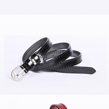 Vintage Hollow-out Pin Buckle Belts for Women Fashion Genuine Leather Belt Woman for Dresses Female  -  GeraldBlack.com