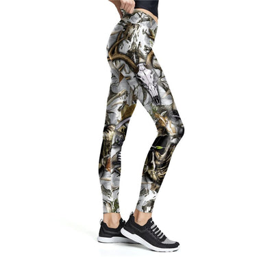 Vintage Hunting Style High Waist Slim Fit Women's Leggings for Workout - SolaceConnect.com