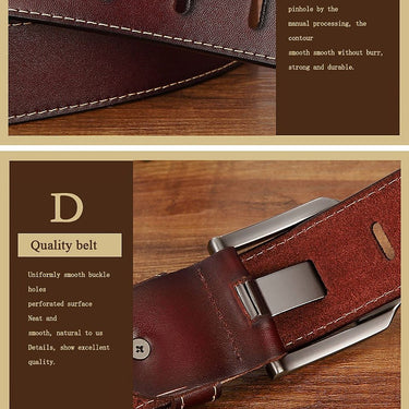 Vintage Luxury Genuine Cow Leather Designer Belt for Businessmen - SolaceConnect.com