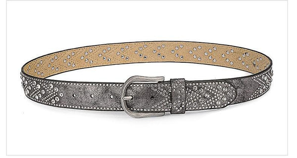 Vintage Luxury Women's Genuine Leather Rivet Designer Waist Belt - SolaceConnect.com
