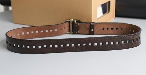 Smooth Pin Buckle Belt Male Individual Genuine Leather Belts Pure Copper Cowhide Routh Yetro Vintage - SolaceConnect.com