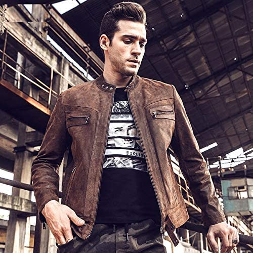 Vintage Men's Real Leather Motorcycle Bomber Autumn Winter Jacket - SolaceConnect.com