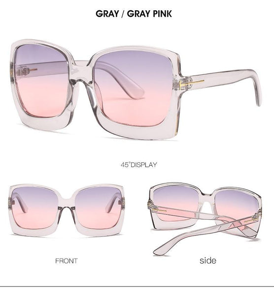 Vintage Modern Women's One Piece UV400 Gradient Oversized Square Sunglasses <br> - SolaceConnect.com