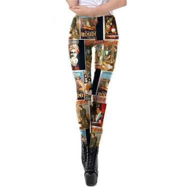 Vintage Oil Painting Printed Slim Fit Women's Leggings and Fitness Pants - SolaceConnect.com