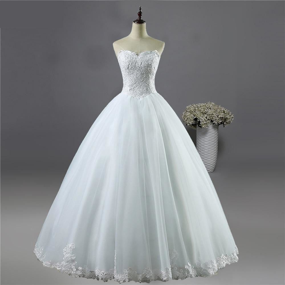 Vintage Plus Size Prom Gown Lace Bottom White Ivory Bridal Wedding Dre ...