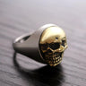 Vintage Punk Unisex 925 Sterling Silver Rose Gold 18mm Skull Ring - SolaceConnect.com