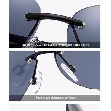Vintage Retro Rimless Polarized Driving Sunglasses for Men Women - SolaceConnect.com