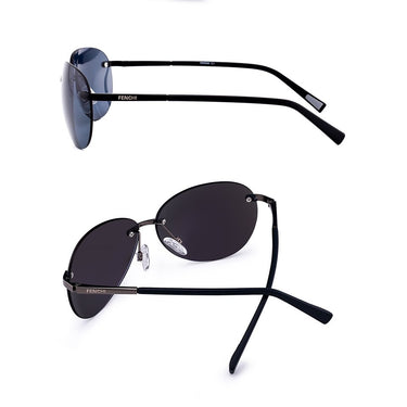 Vintage Retro Rimless Polarized Driving Sunglasses for Men Women - SolaceConnect.com