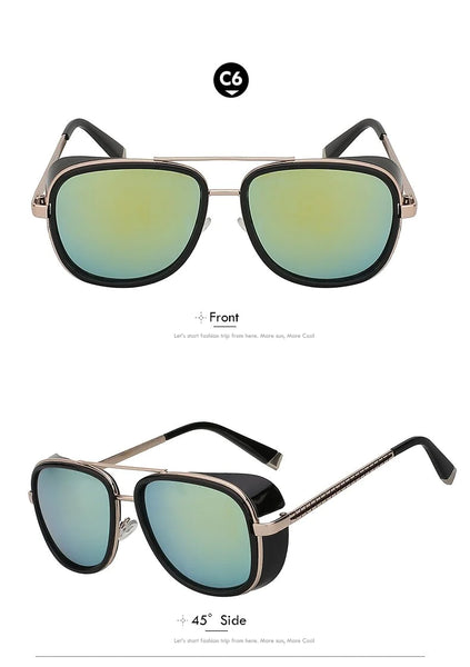 Vintage Retro Superstar Fashion Square Designer Sunglasses for Men  -  GeraldBlack.com