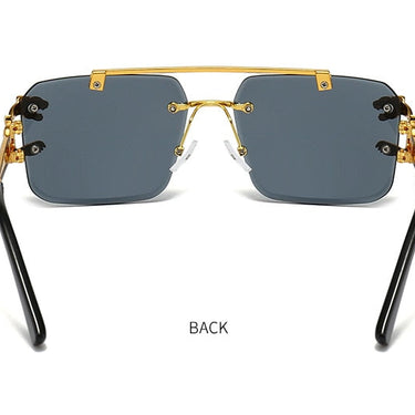 Vintage Rimless Men Women Oversized Square Shades Eyewear Double Bridge Gradient UV400 Sun Glasses  -  GeraldBlack.com