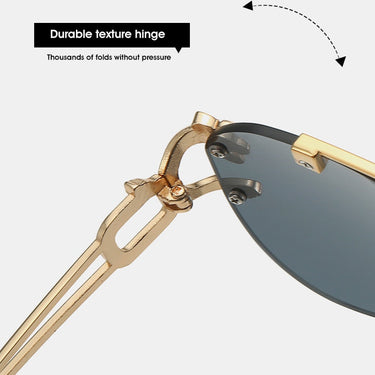 Vintage Rimless Sunglasses Men Women Aviator Gradient Shades Double Bridge UV400 Eyewear  -  GeraldBlack.com