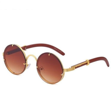 Vintage Steampunk Fashion Round Rimless Sunglasses for Men with Box  -  GeraldBlack.com