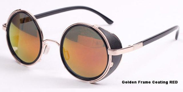 Vintage Steampunk Round Coated Designer Retro Sunglasses for Men Women - SolaceConnect.com