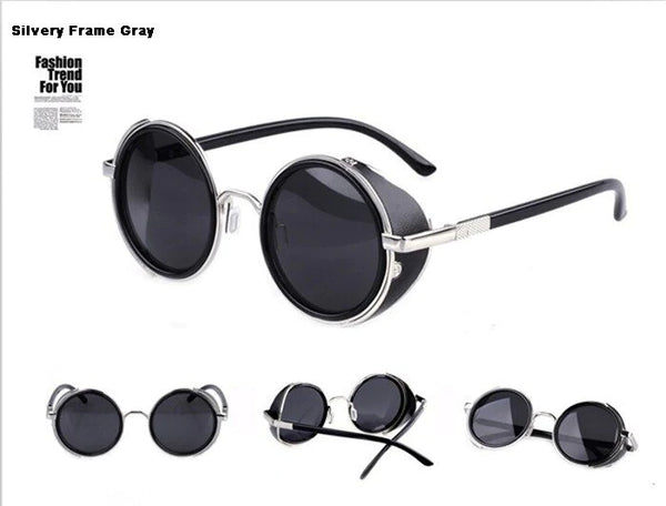 Vintage Steampunk Round Coated Designer Retro Sunglasses for Men Women  -  GeraldBlack.com