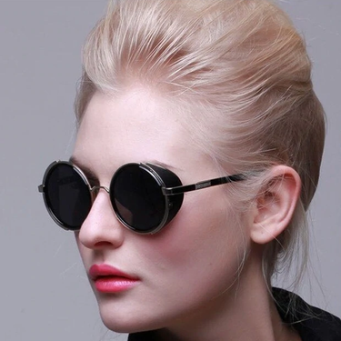 Vintage Steampunk Round Coated Designer Retro Sunglasses for Men Women  -  GeraldBlack.com