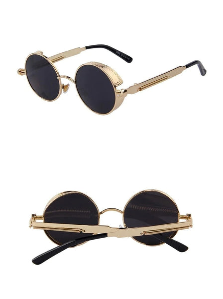 Vintage Steampunk Round Design Sunglasses for Women with UV400 Lenses  -  GeraldBlack.com