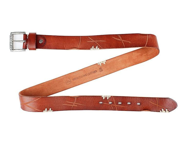 Vintage Style Men's Solid Genuine Leather Metal Pin Buckle Belt - SolaceConnect.com