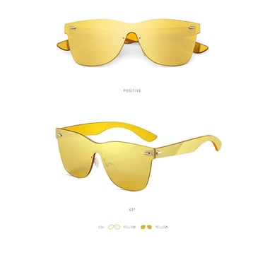 Vintage Style Men & Women Flat Lens Rimless Square Frame Oculos Sunglasses  -  GeraldBlack.com