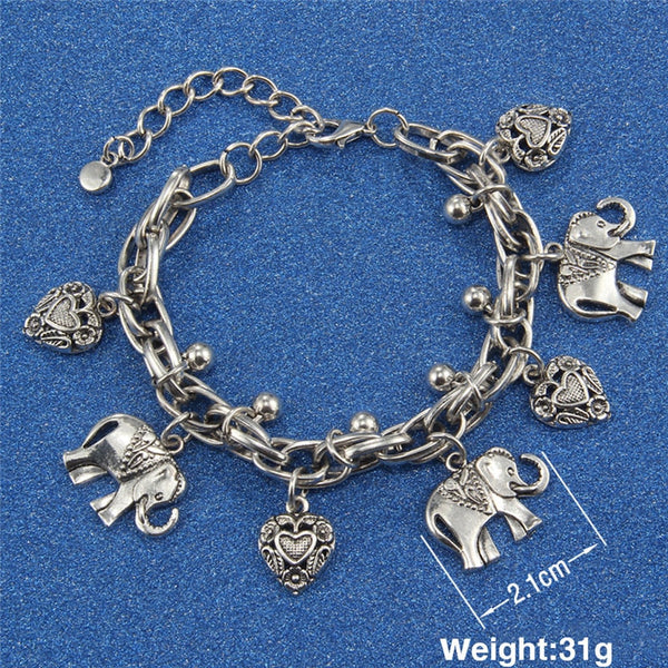 Vintage Style Metal Elephant Heart Beach Foot Anklets for Women  -  GeraldBlack.com