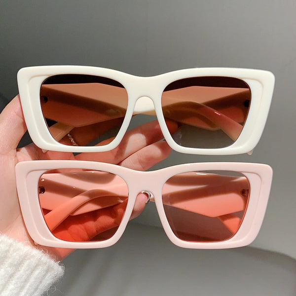 Vintage Sunglasses for Women Fashion Oversized Cat Eye Square Gradient Shades Trendy UV400 Sun Glasses  -  GeraldBlack.com