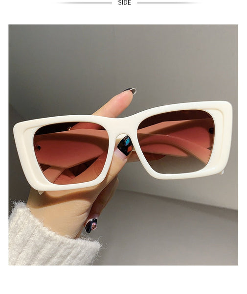 Vintage Sunglasses for Women Fashion Oversized Cat Eye Square Gradient Shades Trendy UV400 Sun Glasses  -  GeraldBlack.com