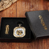 Vintage Unisex Gold Skeleton Square Hand Wind Mechanical Pocket FOB Watch  -  GeraldBlack.com
