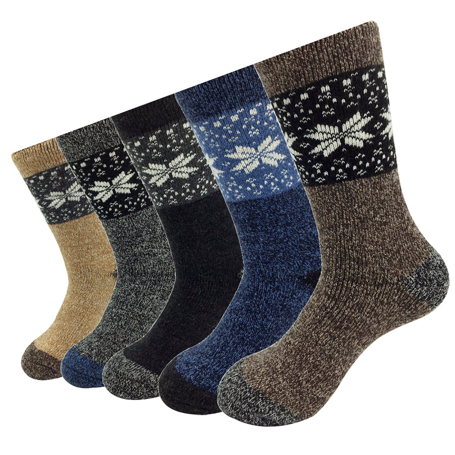 Vintage Winter Thick Wool Maple Leaf Pattern Cashmere Socks for Men  -  GeraldBlack.com