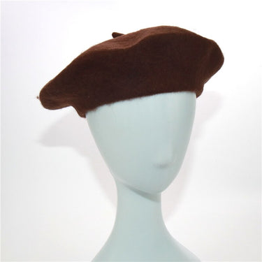 Vintage Winter Women's Solid Black Color Warm Wool Beanie Berets Hat - SolaceConnect.com