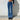 Vintage Women's Blue Striped High Waist Denim Jeans Streetwear Flare Pants - SolaceConnect.com