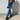 Vintage Women's Blue Striped High Waist Denim Jeans Streetwear Flare Pants - SolaceConnect.com
